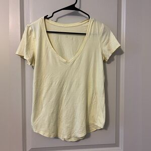 Lululemon V-neck yellow T-shirt